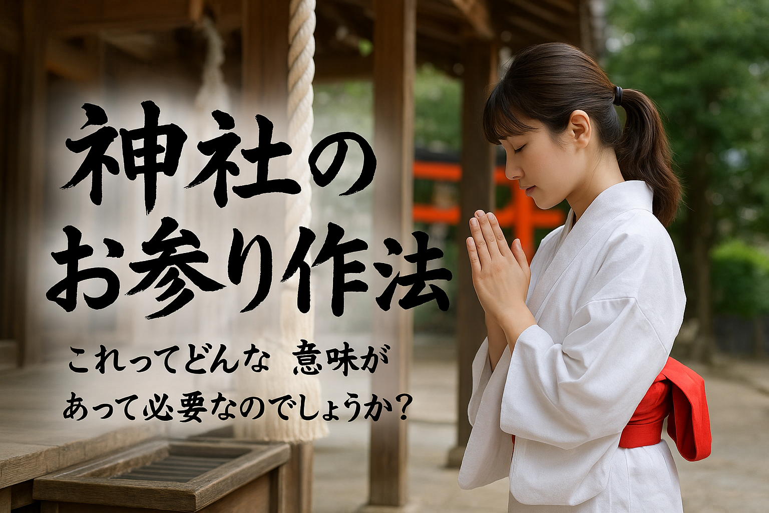 神社のお参り作法、これってどんな意味があって必要なのでしょうか？