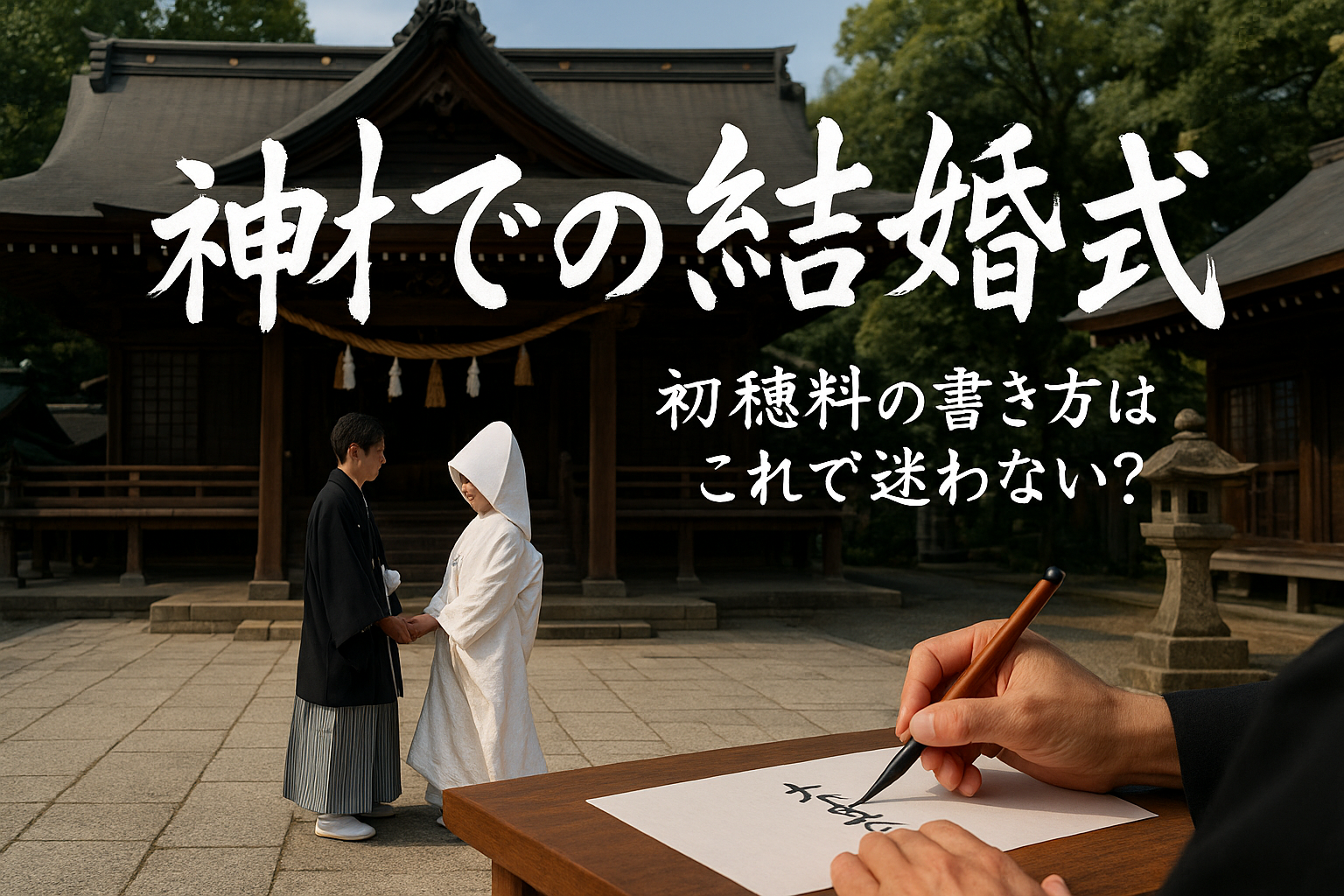 神社での結婚式、初穂料の書き方はこれで迷わない？