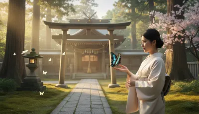 神社で蝶に出会うのは神様からの歓迎サイン？その不思議なメッセージと幸運の意味とは？