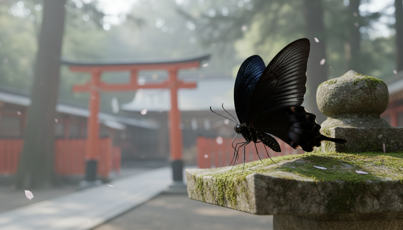 神社で見る黒い蝶々は歓迎サイン？その意味って何？