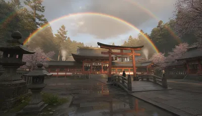 神社で虹を見たスピリチュアルな写真は幸運のサイン？神様に歓迎されている証拠なの？