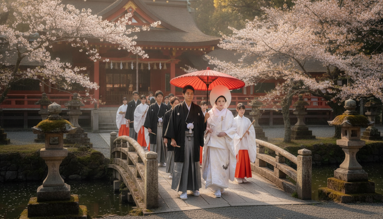 神社での花嫁行列にはどんなスピリチュアルな意味がある?幸運を呼ぶと言われる理由とは?