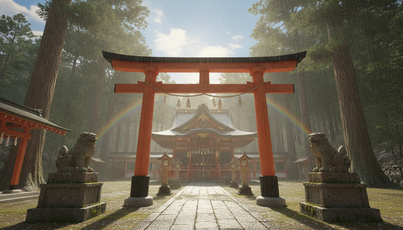 神社で天気雨が降るスピリチュアルな理由は?素敵な実体験を交えて徹底解説!