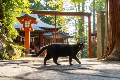 神社で黒猫が横切るのは縁起が悪い？実は幸運が訪れる大吉兆って本当？