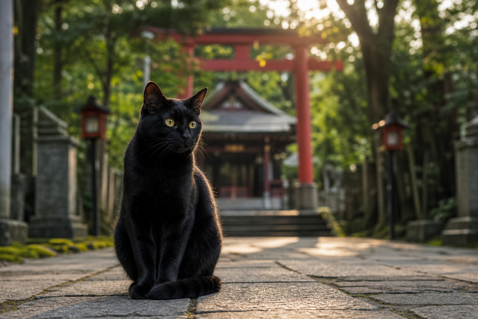神社で黒猫を見た!その後は何をする?スピリチュアルなサインを活かす方法