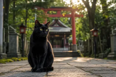 神社で黒猫を見た！その後は何をする？スピリチュアルなサインを活かす方法