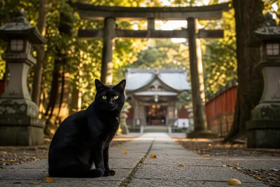 神社で黒猫を帰り際に見た意味とは？参拝後に黒猫と出会うスピリチュアルな意味を解説！