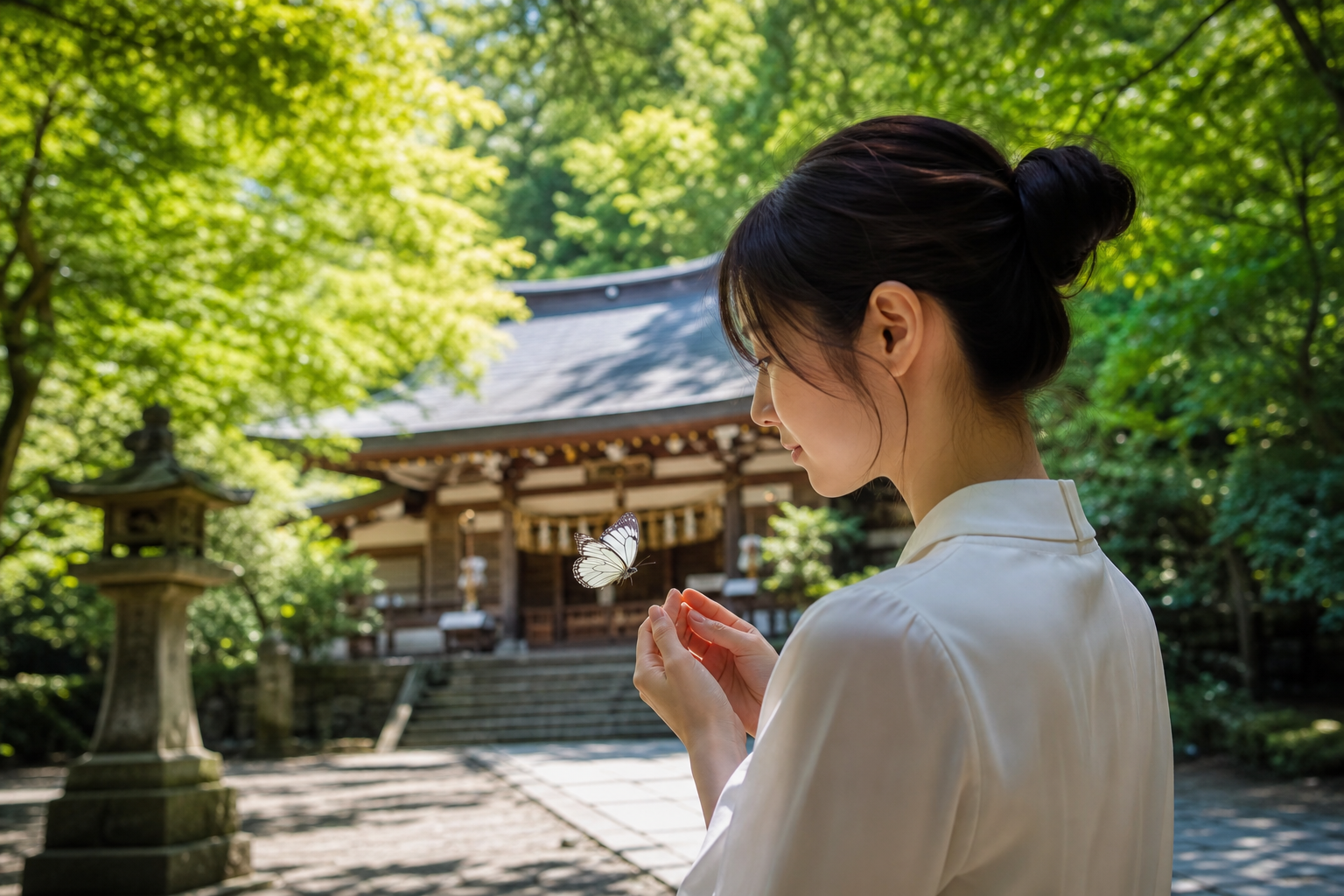 神社で蝶が寄ってきたスピリチュアルなメッセージとは?神様からの歓迎って本当?