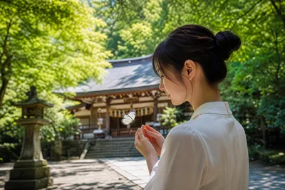神社で蝶が寄ってきたスピリチュアルなメッセージとは？神様からの歓迎って本当？