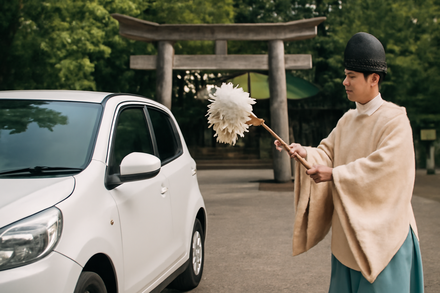 神社の車祓いの当日の流れはシンプルで安心できるものです